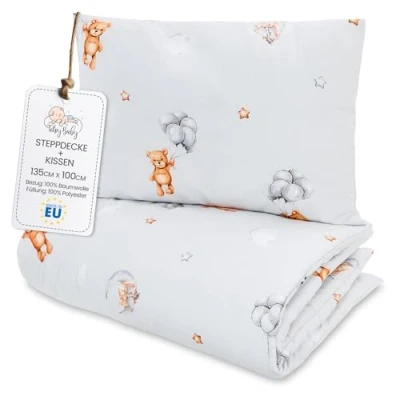 Bild av Barn täcke utan överdrag 100x135 cm Bomull baby filt och kudde set barntäcke 100 x 135 60 40 Täcken barnsäng för spjälsäng Teddybjörnar