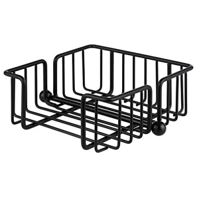 Bild av APS &quot;Urban&quot; servetthållare, servettdispenser i förkromad metall, servetthållare för 1/4 vikta servetter, inklusive vikter, 19 x cm, 7,5 cm hög, 50 servetter