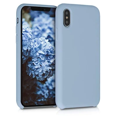 Bild av kwmobile Fodral kompatibelt med Apple iPhone XS mjukt skyddande TPU silikonfodral pastellblått