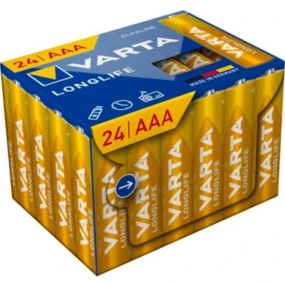 Bild av VARTA AAA batteri Longlife Cube Pack24 Alkali mangan 1.5 V 24 stk