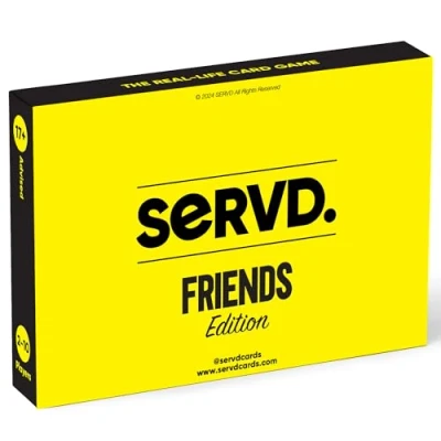 Bild av SERVD Friends Edition Det roliga verkliga festkortspelet för vuxna injicerar kul och strategi i tiden som tillbringas med vänner familj (Engelsk Version)