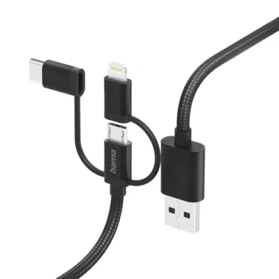Bild av Multi Laddkabel 3 i 1 Svart 1,5m