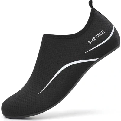 Bild av Sixspace män kvinnor badskor vattenskor aquaschuhe strandskor snabbtorkande Slip on Breathable tofflor surfskor för Beach Pool Surfen Yoga, 487 svart 36 EU