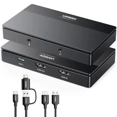 Bild av UGREEN 4K Video Capture Card, HDMI till USB Type C Grabber 1080P 60fps för Gaming Live Streaming Recorder, kompatibel med Switch PS5 PS4 Xbox iPad DSLR Camera MacBook Laptop PC Phone