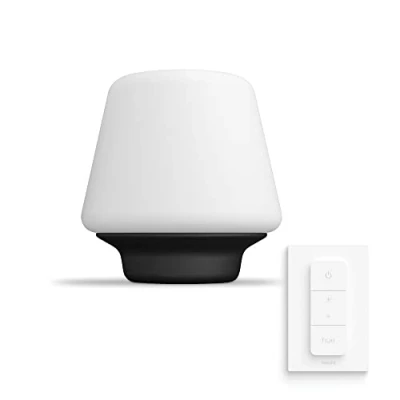 Bild av PHILIPS 929003054001 Hue Vit Amb. LED bordslampa Wellness inkl. dimmerströmbrytare, svart, dimbar, alla vitnyanser, kontrollerbar via app, kompatibel med Amazon Alexa (Echo, Echo Dot)