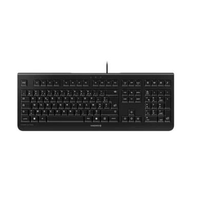 Bild av CHERRY KC 1000, trådbundet tangentbord, fransk layout (AZERTY), plug and play via USB port, platt design, tyst tangentstopp, svart