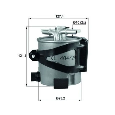 Bild av MAHLE ORIGINAL KLH 44/25 Filtre à Carburant de conduite 10 avec support RENAULT: SCENIC 2, MEGANE 2 Kombi,