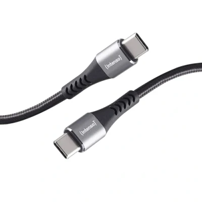 Bild av Intenso C315C USB C till kabel, 60 W snabbladdning, 1,5 m, för iPhone, Samsung Galaxy, Macbook, bärbar dator, iPad, svart