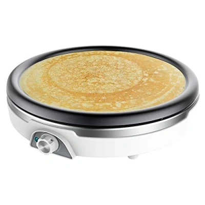 Bild av Cecotec 8019 Crêpes Maker Fun Crepestone XL INOX. 1350 W, rostfritt stål, avtagbar platta med non stick beläggning, justerbar termostat, rulle och spatel ingår, 38 cm