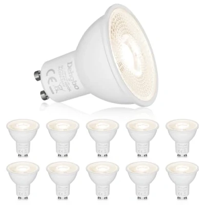 Bild av Dehobo LED GU10 glödlampor, 6W 480 lumen (motsvarande 60W) för lampor, 4000K neutral vit lämplig vardagsrum, sovrum, kök, dimbar, 10 st