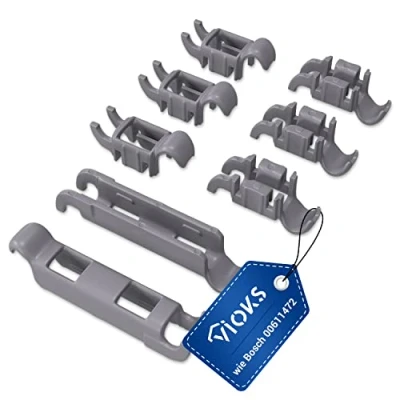 Bild av VIOKS klämmor set för underkorg, diskmaskin, ersättning Bosch 00611472 8 x hopfällbar spik, diskmaskin Siemens Neff
