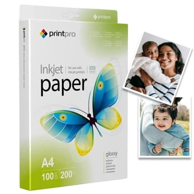 Bild av Fotopapper PrintPro från COLORWAY högblank 200g/m² 100 ark DIN A4 omedelbart torr vattentät för alla bläckstråleskrivare