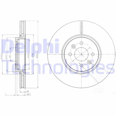 Bild av Bromsskiva DELPHI BG3929