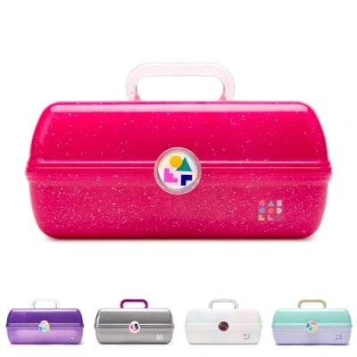 Bild av Caboodles Rainbow Rad On The Go Sminkförvaring för flickor, Djup rosa gnistrande, Retro