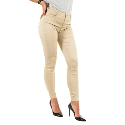 Bild av Morgan SLIM WITH WET Effect Tygbyxor, Storlek: 38, Beige