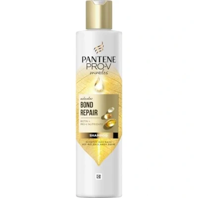Bild av Pantene Pro V Molecular Bond Repair schampo med biotin 250 ml. Koncentrerad formel för torrt, skadat hår. Skyddar och gör håret synligt friskt utseende. Berikad näringsämnen