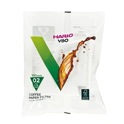 Bild av HARIO Papper Kaffefilter för V60, Vit, 100 Stycken
