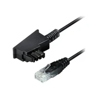 Bild av Maxtrack Anslutningskabel för telefon (analog) [1x TAE F kontakt 1x LAN (10/100 Mbps)] 10 m Svart