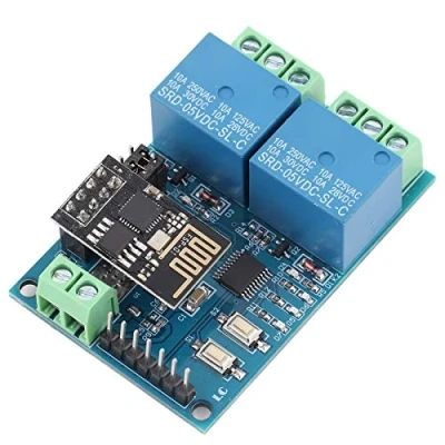 Bild av DC 5 V dubbelkanals WiFi relämodul miniatyr två lägen smart hem ESP8266 relä för telefoner