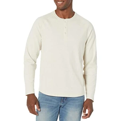 Bild av Amazon Essentials Men&#039;s Långärmad Henley skjorta med normal passform (finns i Big &amp; Tall), Havregryn ljung, S