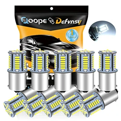 Bild av Defvnsy P21W LED lampa 12 V, superljus vit 1156 BA15S interiör glödlampor ersättning för husbil, båt, gård, släpvagn belysning (10 delar)