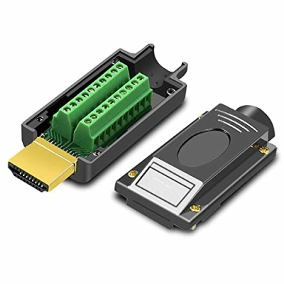 Bild av Oiyagai HDMI Adapter Signaler Terminal Breakout Metal Cover Board Connector Lödfri fri svetsadapter (svart)