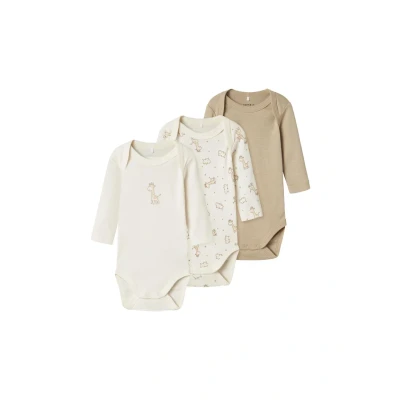 Bild av Namn it baby unisex Nbnbody 3P Ls Jet Stream Giraff Noos (förpackning med 3), Stream, numeric_56