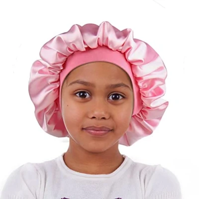 Bild av Sovmössa för barn satin hårscarf flickor natt huvudsjal hätta hår skönhet blommig silke nattmössa multifunktionell huvudbonad