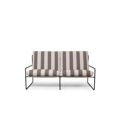 Bild av Ferm Living Desert 2 seater Trädgårdssoffa Stripe Black/Chocolate W156 x H78 D85 cm