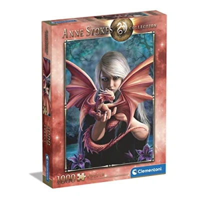Bild av Clementoni Pussel Dragonkin Anne Stokes 1 000 st. Gör inte Apply Collection 1000 Tillverkad i Italien, Stycken, Fantasy, Kul för Vuxna, Flerfärgad, Medium, 39640