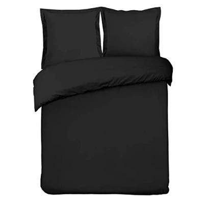 Bild av Vision Uni sängkläder i svart påslakan 240 x 220 cm med 2 örngott för standard personer 100% bomull
