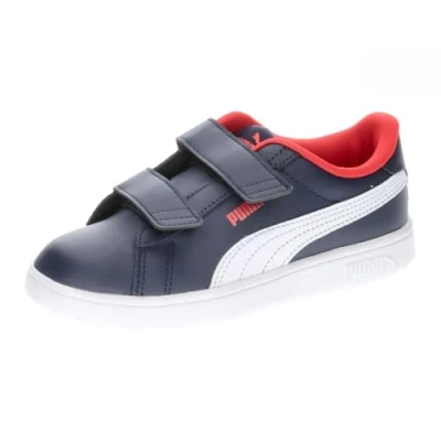 Bild av PUMA Smash 3,0 L V PS, unisex sneakers barn och tonåringar, Navy White For All Time Red, 32.5 EU