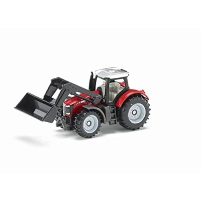 Bild av siku 1484, Massey Ferguson with front Loader, Metal/Plastic, Red/Black, Movable loader