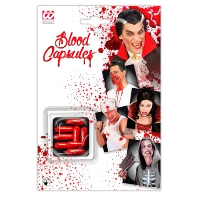 Bild av Widmann 4024T Blodkapslar 8 pack, konstblod, röd, filmeffekt, halloween, karneval, temafest, bal