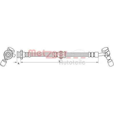 Bild av METZGER 4111582 Flexible De Frein Essieu avant gauche 622 M10x1 RENAULT: Kadjar