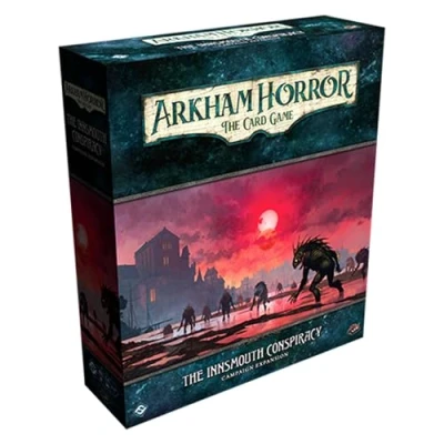 Bild av Fantasy Flight Games Arkham skräck kortspelet The Innsmouth konspirationskampanj expansion spännande flashback mekaniker! Kooperativ LCG, Åldrar 14+, 1 4 spelare, 2 timmars speltid, gjord