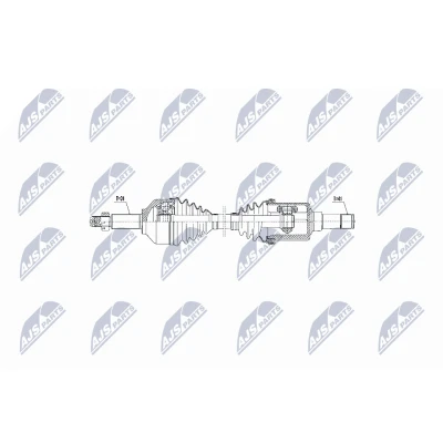 Bild av NTY NPW FR 075 Arbre de transmission Essieu avant Boîte vitesses manuelle à 6 FORD: Transit Custom V362 Van, V363 Van