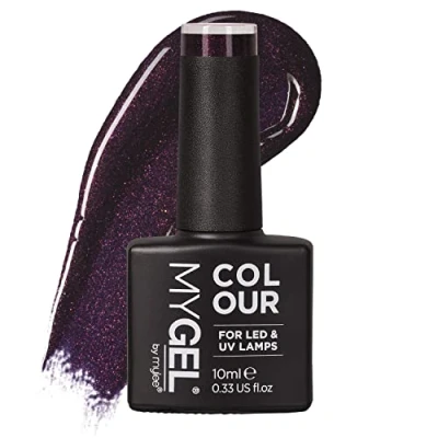 Bild av Mygel av Mylee Nail Gel Polish 10ml [Deep Purple] UV/LED Soak Off Art Manicure Pedicure for Professional, Salon &amp; Home Use [Fine Glitters Range] Långvarig och lätt att applicera