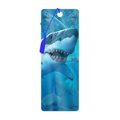 Bild av 3D LiveLife Bookmark Stora Vita från Deluxebase. Ett bokmärke med en haj linskulärt konstverk licens den kända konstnären Jerry LoFaro.
