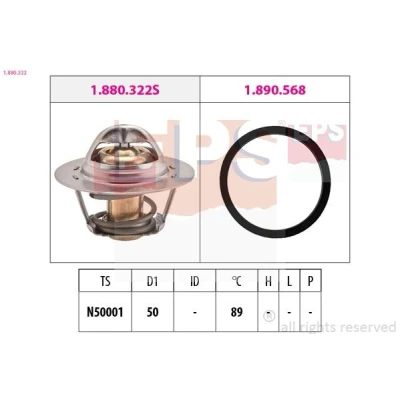 Bild av EPS 1.880.322 Thermostat d&#039;eau 89 50 Made in Italy OE Equivalent avec joint d&#039;étanchéite RENAULT: CLIO 2, MEGANE SCENIC DACIA: Duster SUV