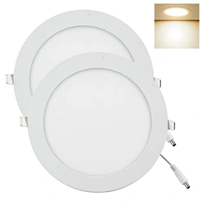 Bild av YULIN SUN Taklampor LED Downlights 12W 1080LM x 2 PCS Ultra Slim Spot Lghts Tak Varm Vit 3000K för Vardagsrum Kök Sovrum, Dimension: 170 170mm