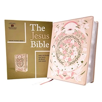 Bild av The Jesus Bible Artist Edition, ESV, Leathersoft, Peach Floral: English Standard Version, Light Floral, Sixty Six Books. One Story. All About Name.,