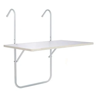 Bild av Spetebo Balkongbord fällbart 60 x 40 cm balkonghängbord i vitt lutbart, väderbeständigt och kan belastas upp till 20 kg