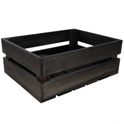 Bild av Creative Deco Träbox Svart 40 x 30 15 cm i Vintagestil Perfekt för Förvaring av Gåvor DIY Dekoration