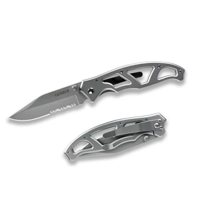 Bild av Gerber fickkniv med partiell kant och fickklämma, bladlängd: 7,6 cm, pararam I Folding Clip Kniv, rostfritt stål, 22 48443