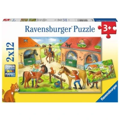 Bild av Ravensburger Pussel Glada Dagar Vid Stallet, 2X12 Bitar
