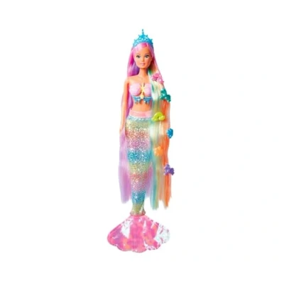 Bild av Simba 105733610 Steffi LOVE Sjöjungfru som Regnbågssjöjungfru med Skimrande Fena Inklusive Tillbehör, 29 cm, Från 3 år