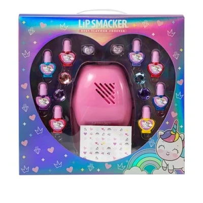 Bild av Lip Smacker Nail Art Blockbuster Set, Kids Varnish Set Including 8 Polish, 22 Stickers and 1 Dryer, Hair Clips Rings, All in One Makeup for your Kids&#039; Creative Look