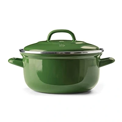 Bild av BK, Indigo rund emaljerad gryta med lock 26 cm/5,2 L, grön