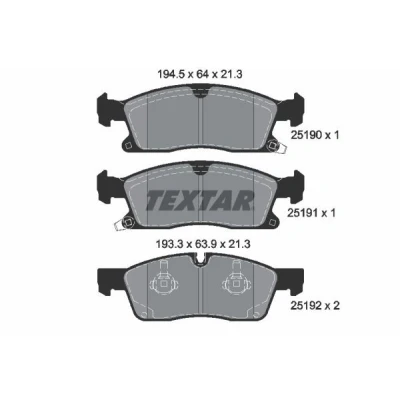 Bild av TEXTAR 2519001 Jeu de plaquettes frein avec indicateur d&#039;usure JEEP: GRAND CHEROKEE 4